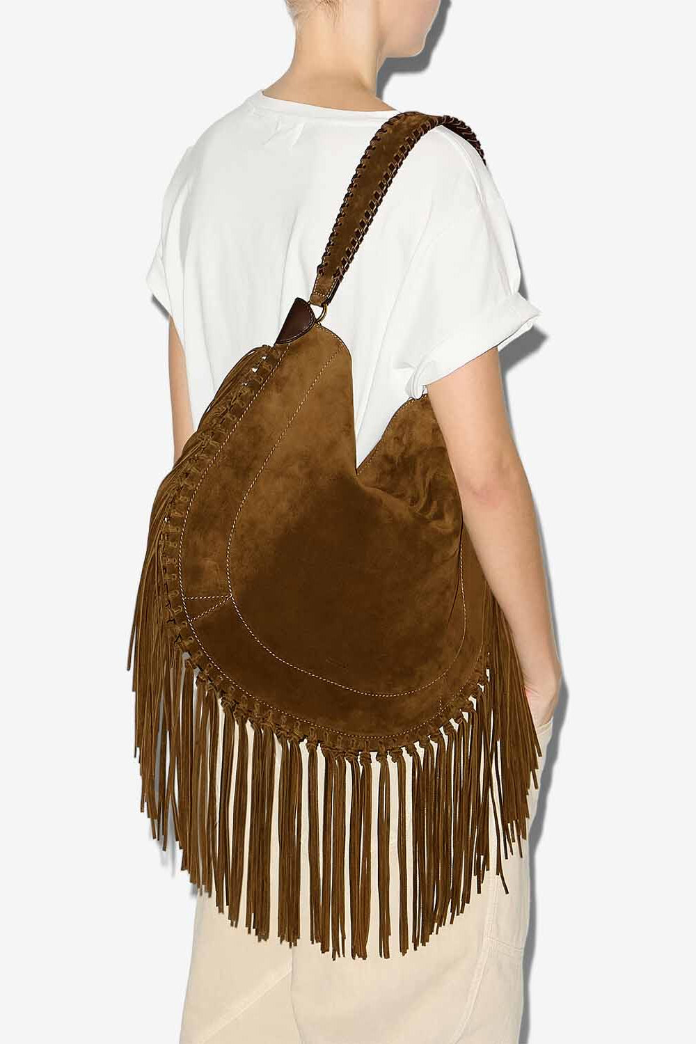 Tasche oskan hobo soft aus kalbs-veloursleder - Bronze - Woman - 2