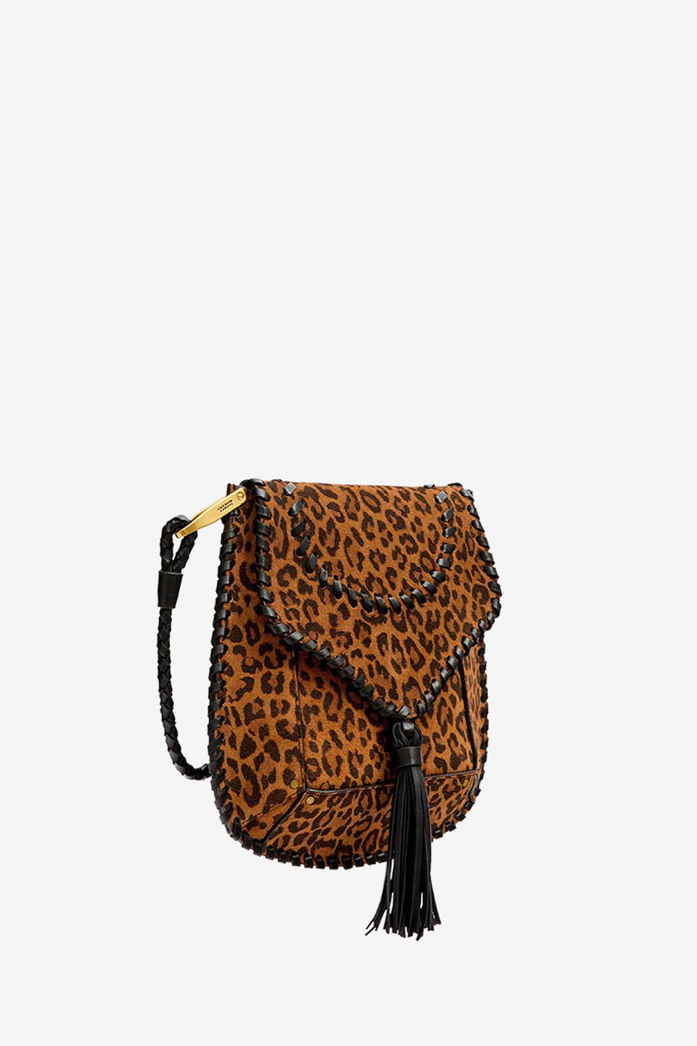 Anahi 프린트 스웨이드 가죽 숄더 스트랩 백 - Leopard - Woman - 5