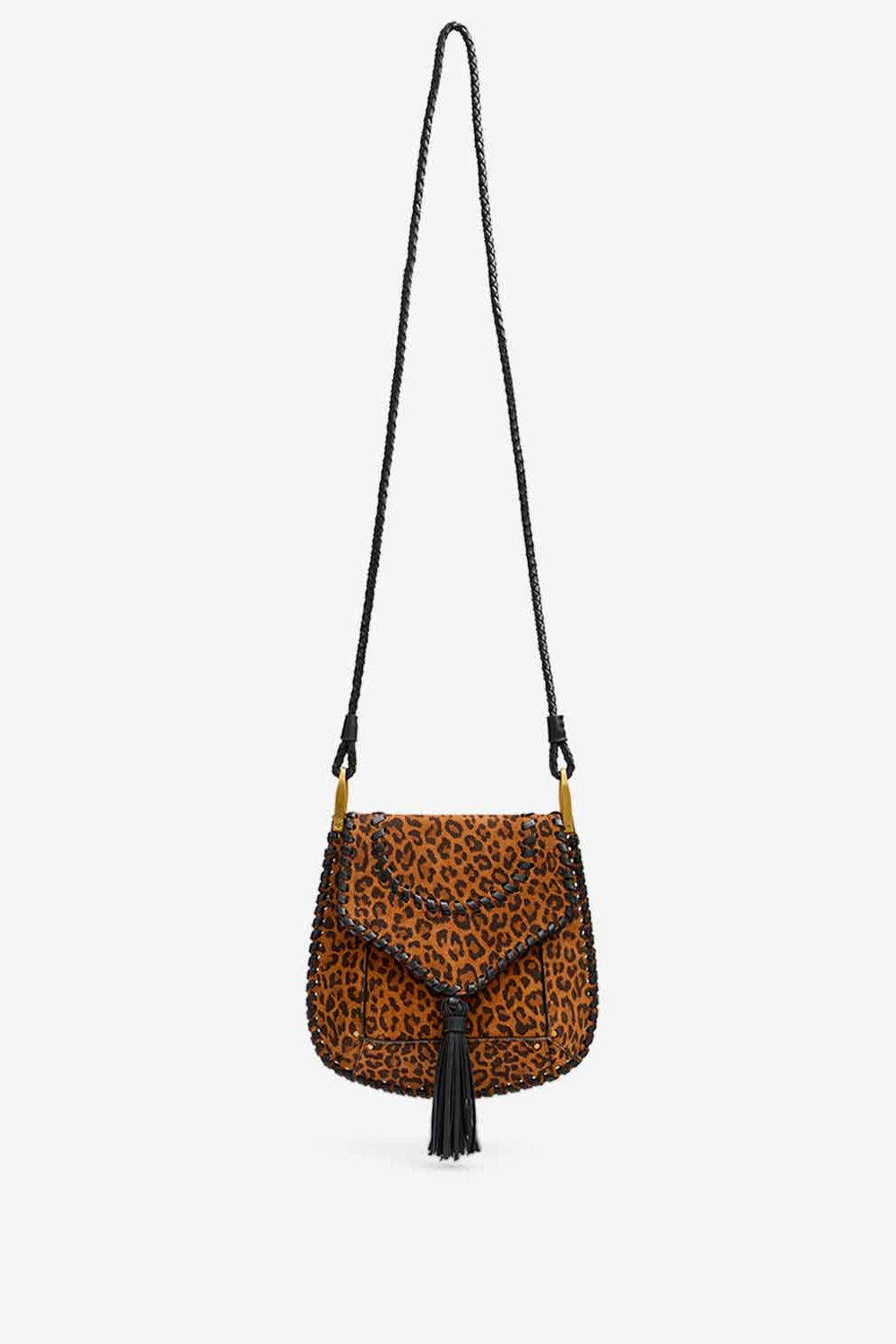 Anahi 프린트 스웨이드 가죽 숄더 스트랩 백 - Leopard - Woman - 6