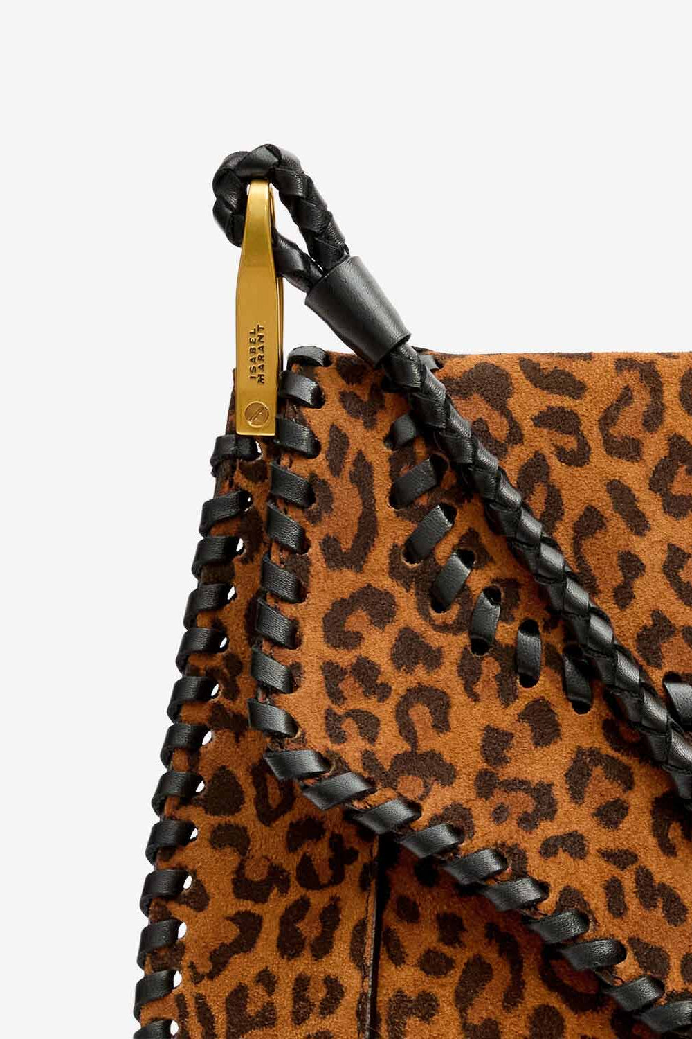 Anahi 프린트 스웨이드 가죽 숄더 스트랩 백 - Leopard - Woman - 4