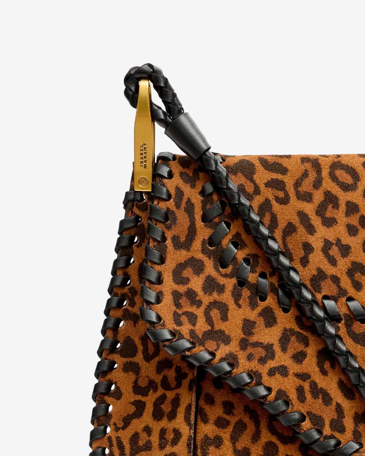 Borsa a tracolla anahi in pelle scamosciata con stampa - Leopard - Woman - 3
