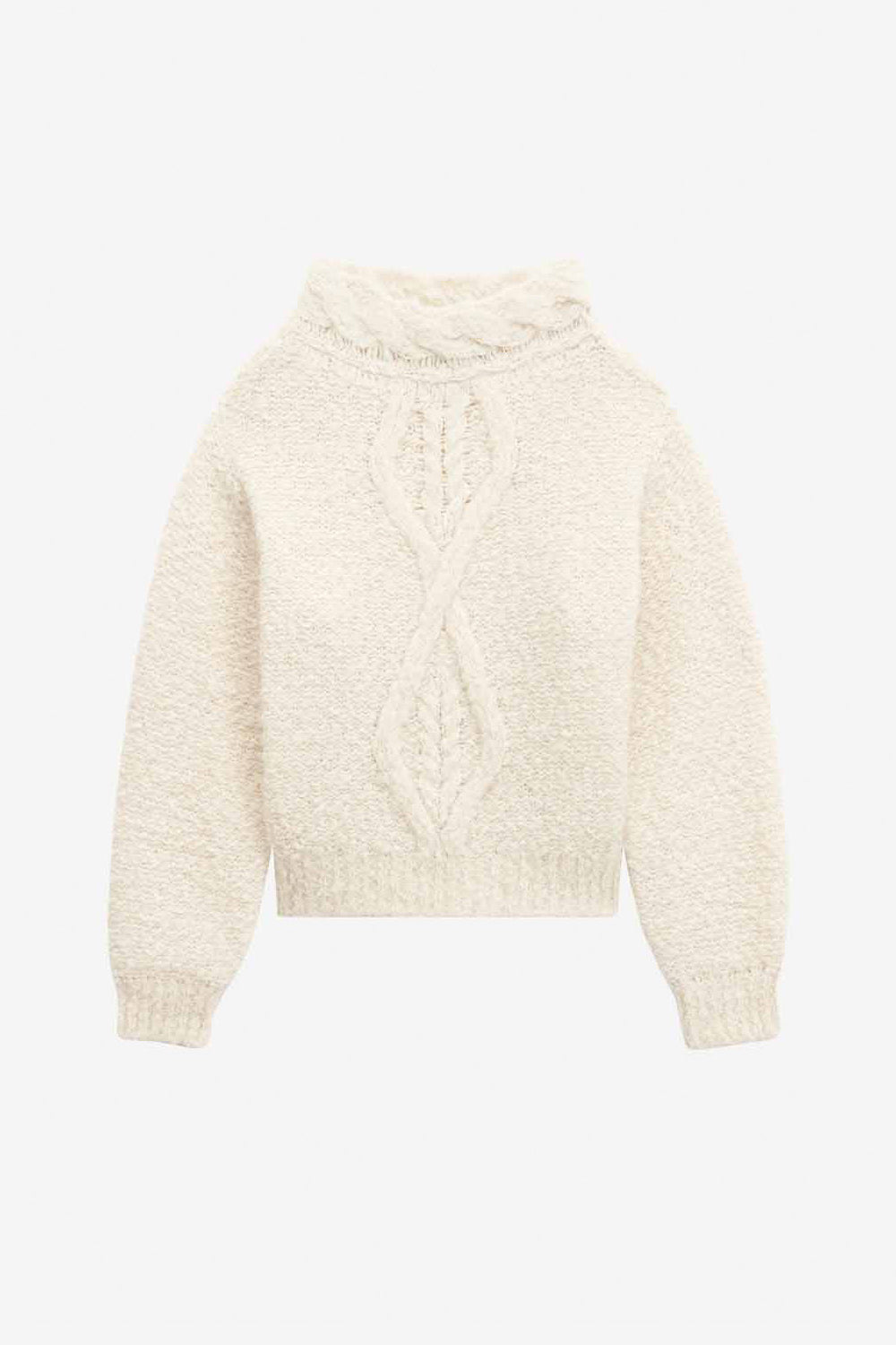 Pull romane en maille torsadée - Écru - Woman - 1
