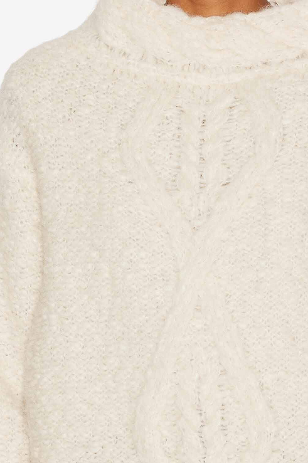 Pull romane en maille torsadée - Écru - Woman - 3