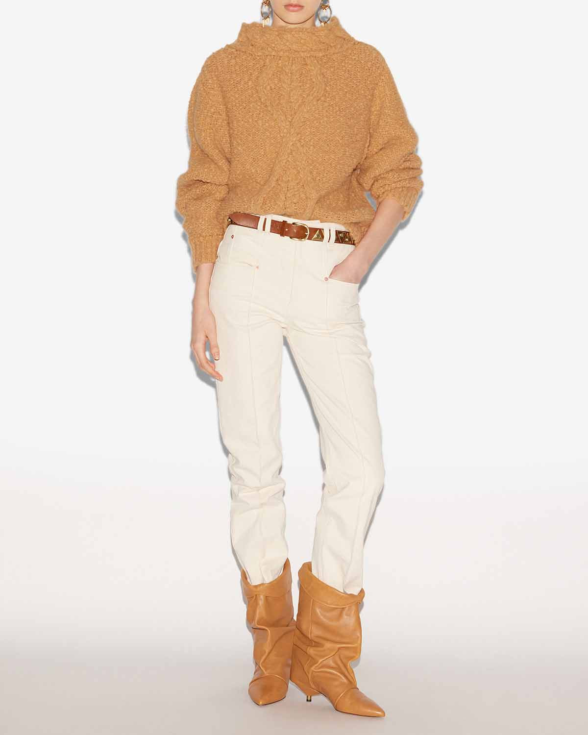 Maglione romane lavorato a trecce - Caramel - Woman - 1