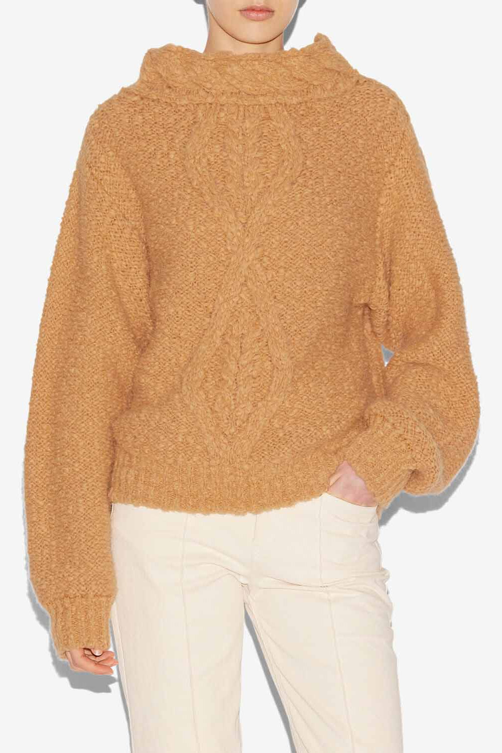 Pull romane en maille torsadée - Caramel - Woman - 4