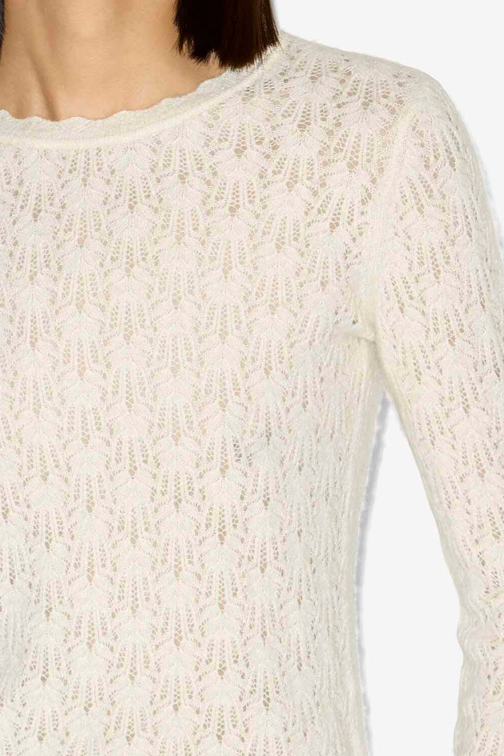 Pull obeline en maille dentelle - Écru - Woman - 3