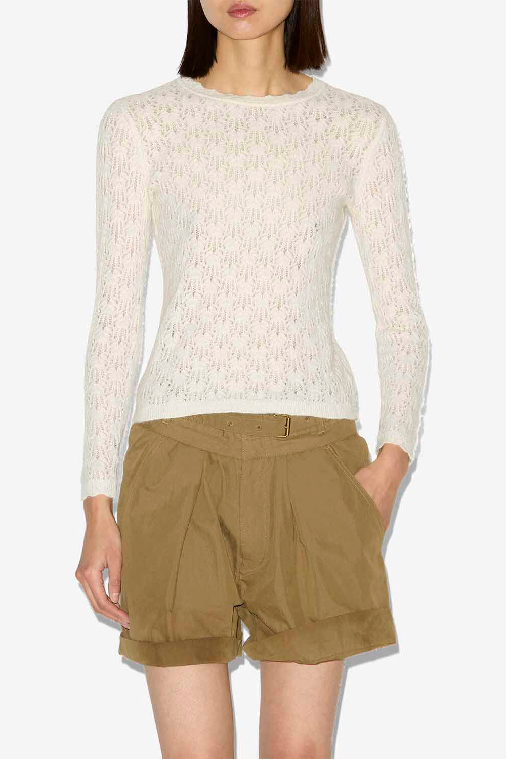 Pull obeline en maille dentelle - Écru - Woman - 4