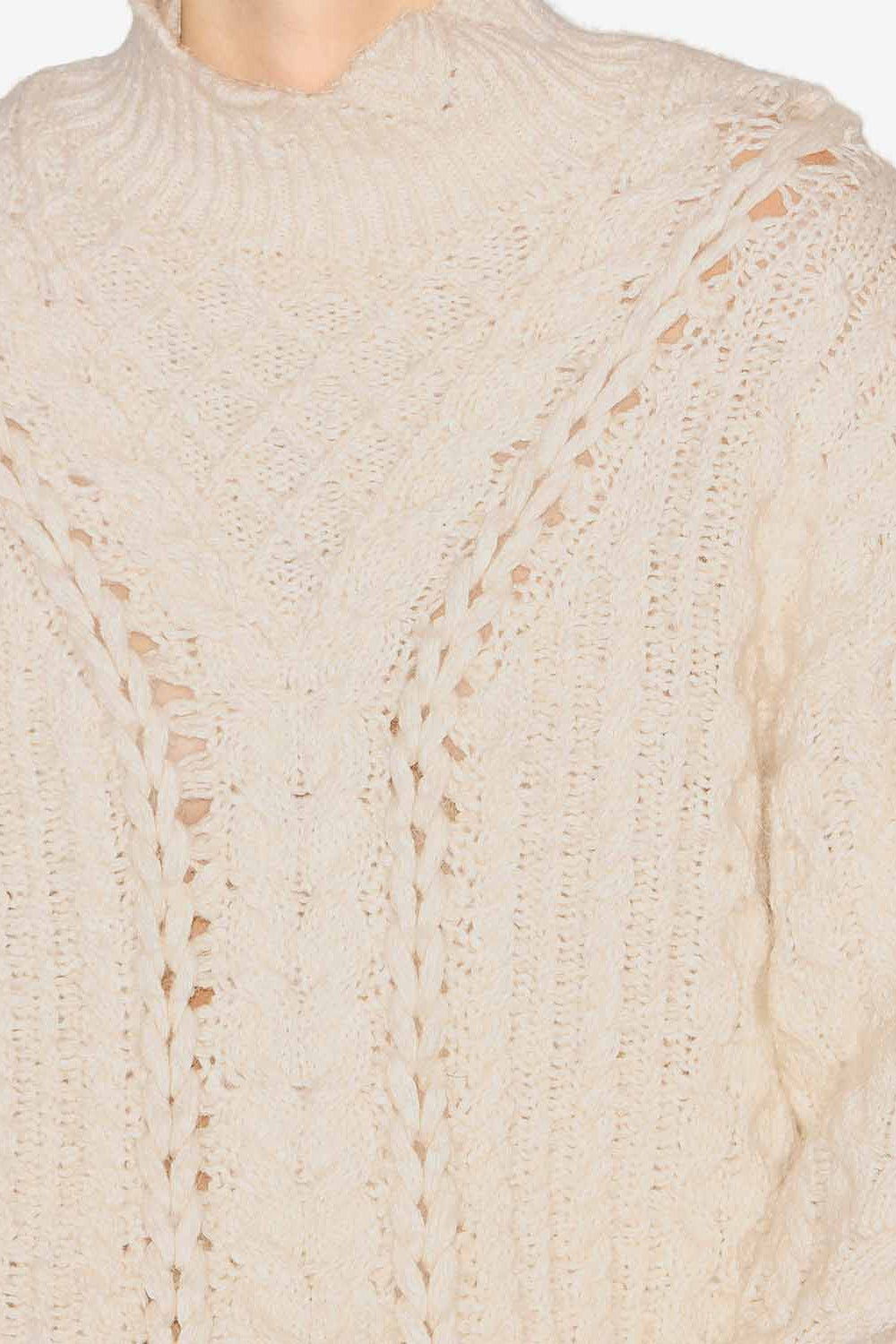 Pull bolinea en maille torsadée  - Écru - Woman - 3