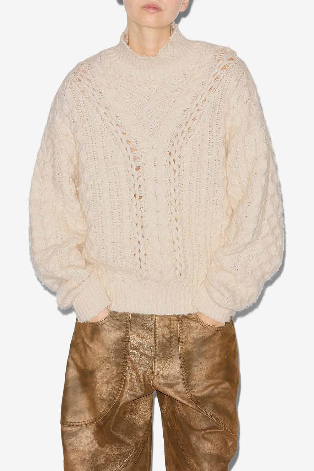 Pull bolinea en maille torsadée  - Écru - Woman - 4