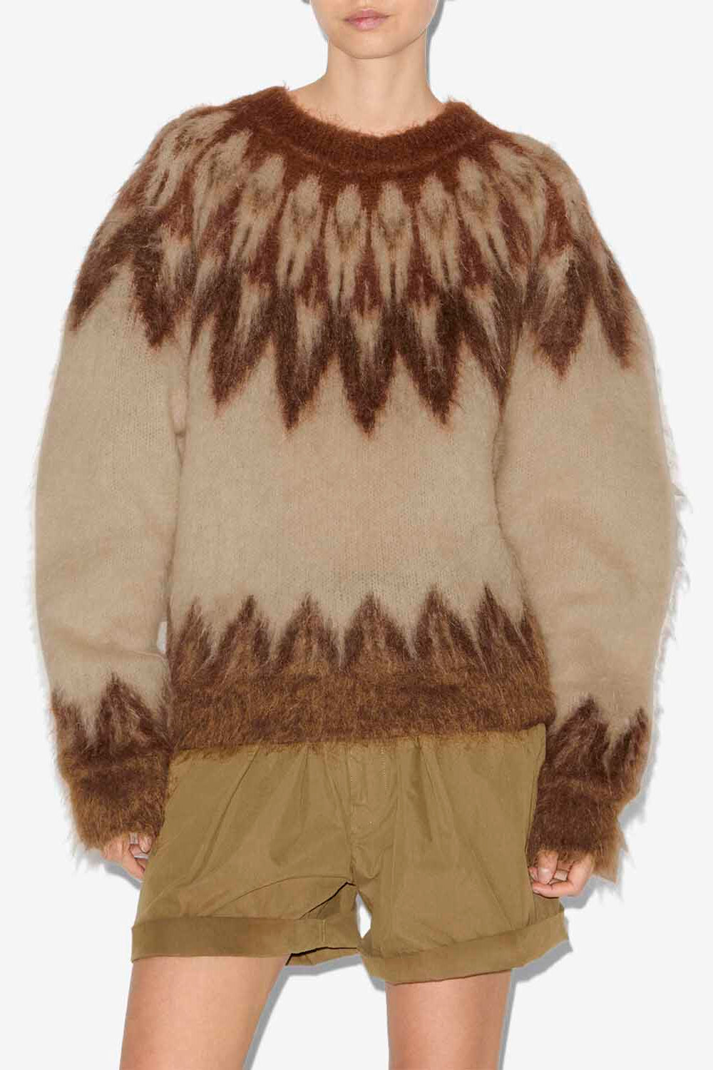 Pull natania en mohair à motif fair isle - Orange - Woman - 4