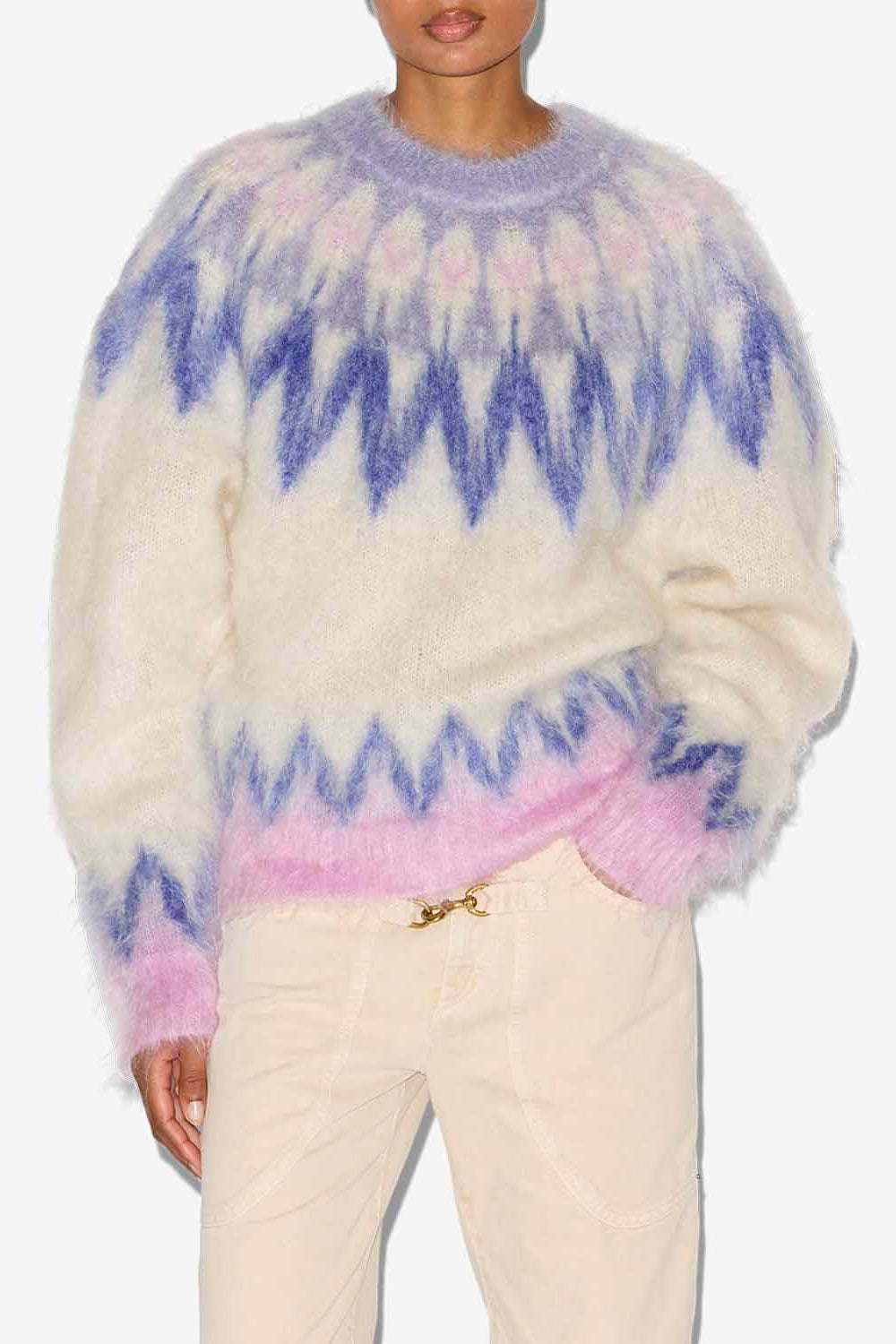 Pull natania en mohair à motif fair isle - Bleu - Woman - 4