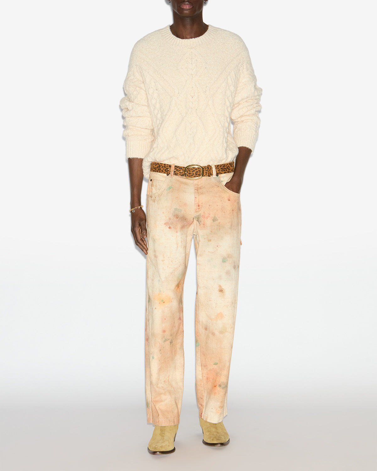 Maglione harold in maglia ritorta  - Ecru - Man - 1