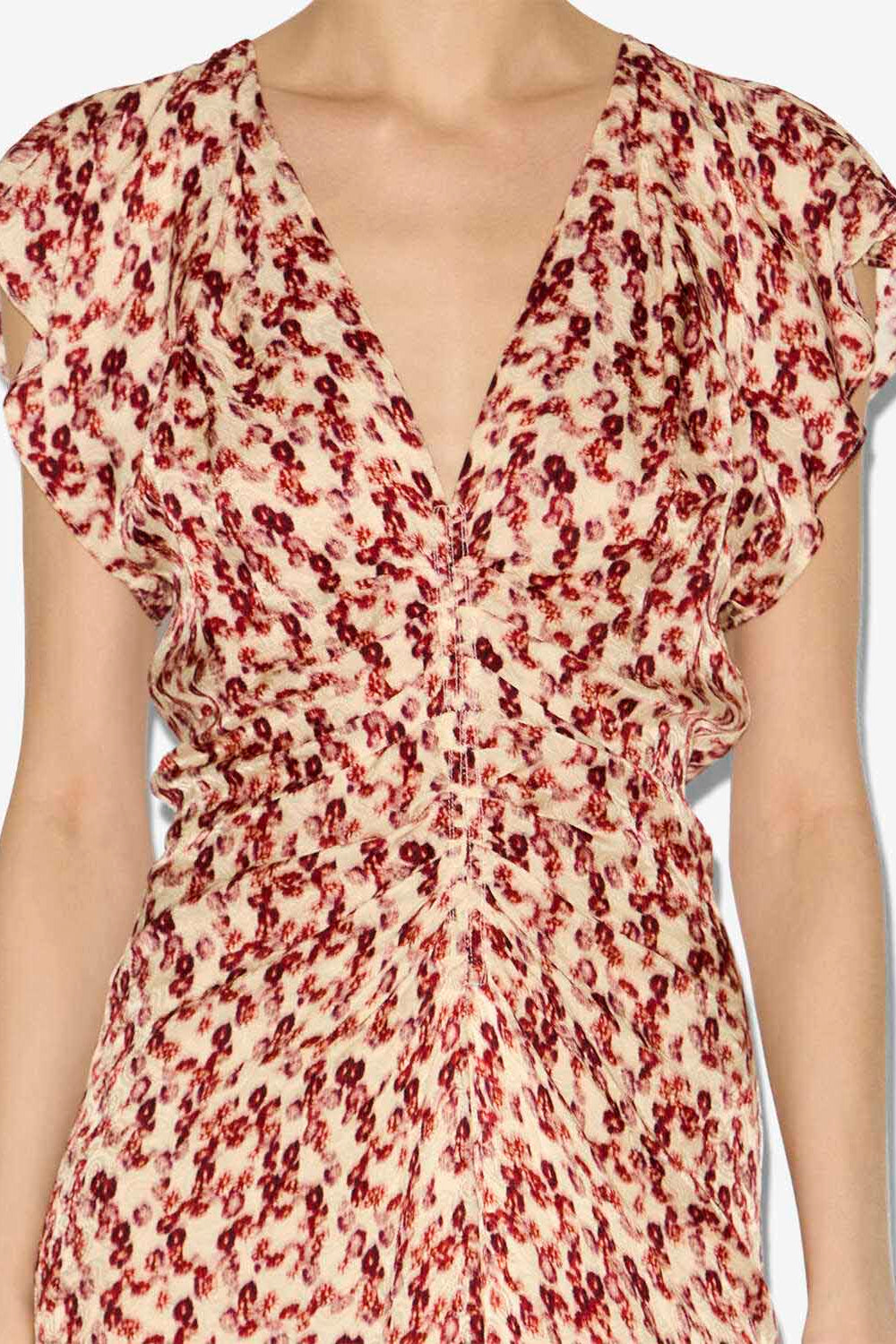 Robe midi lyndsay en jacquard à motif - Rouge grenat - Woman - 3