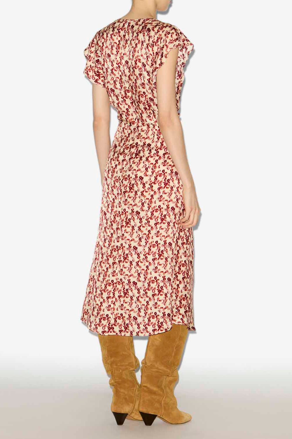 Robe midi lyndsay en jacquard à motif - Rouge grenat - Woman - 4