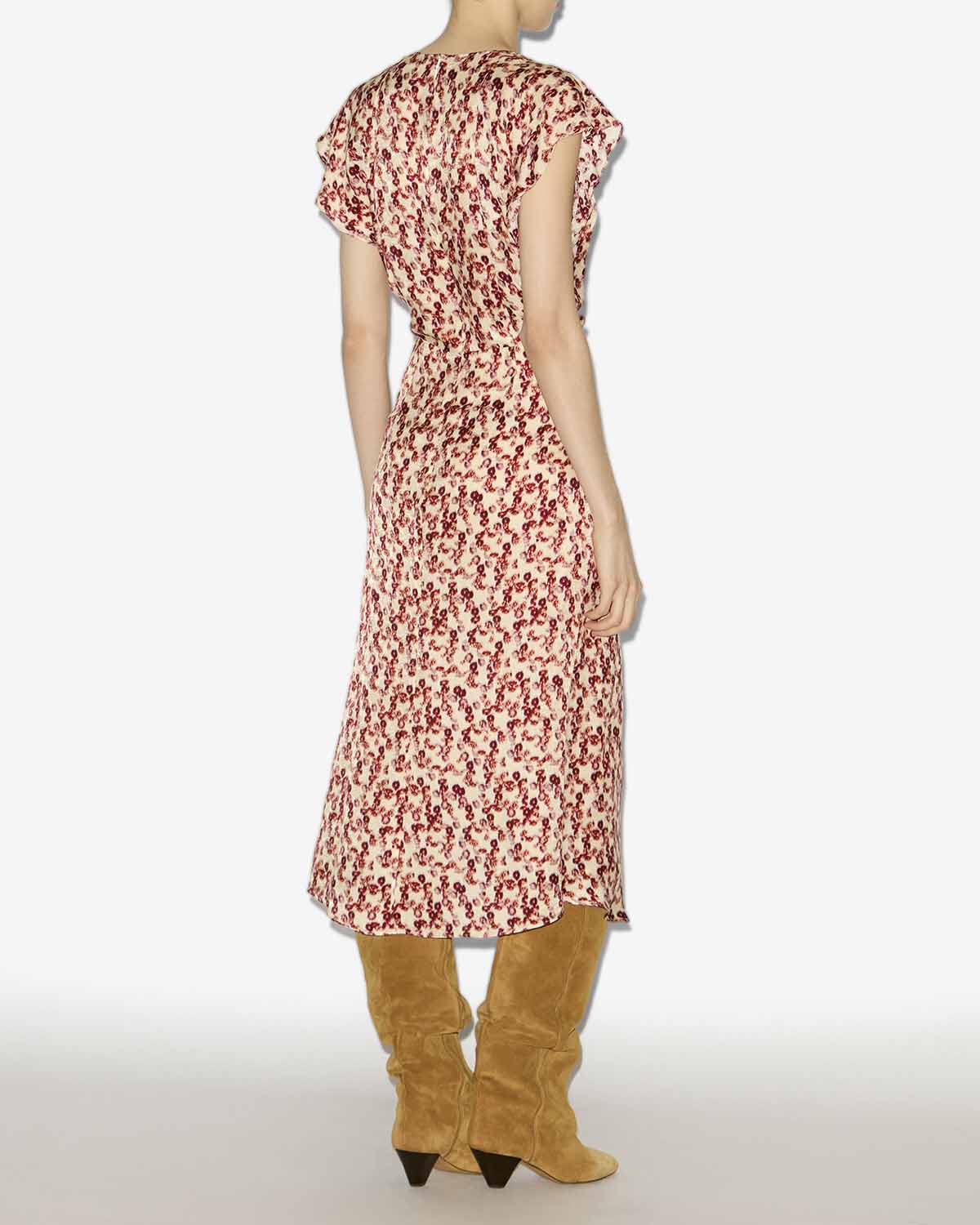 Robe midi lyndsay en jacquard à motif - Rouge grenat - Woman - 3