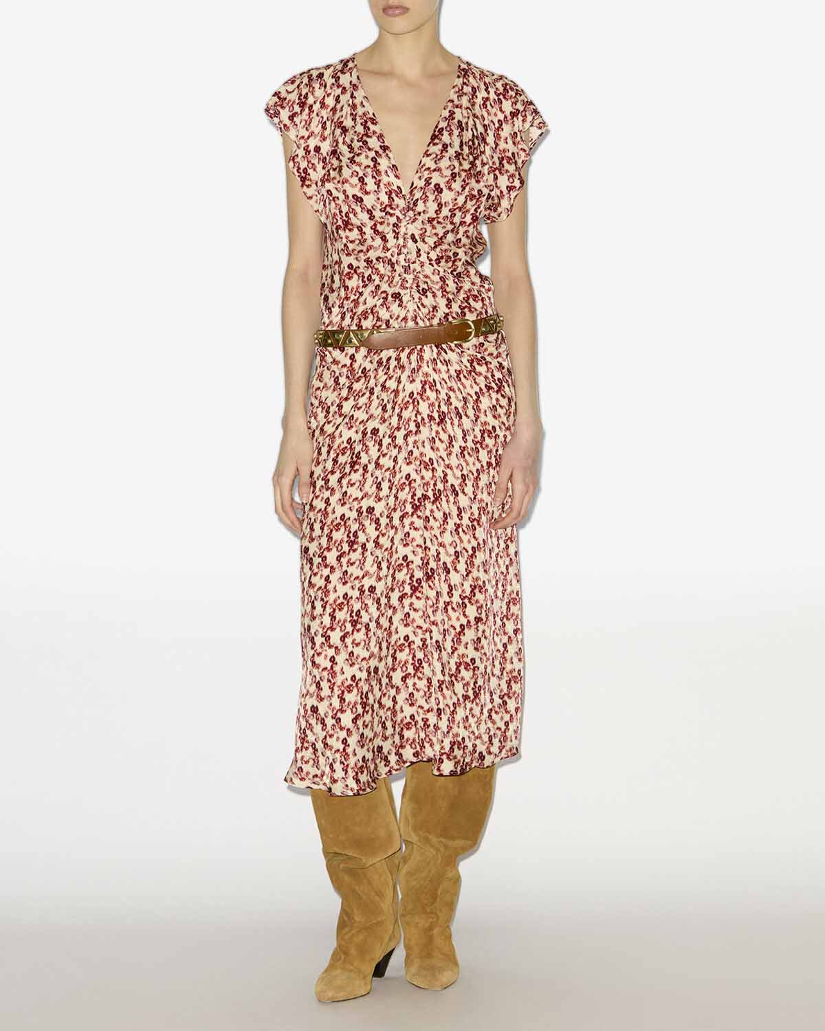 Robe midi lyndsay en jacquard à motif - Rouge grenat - Woman - 1