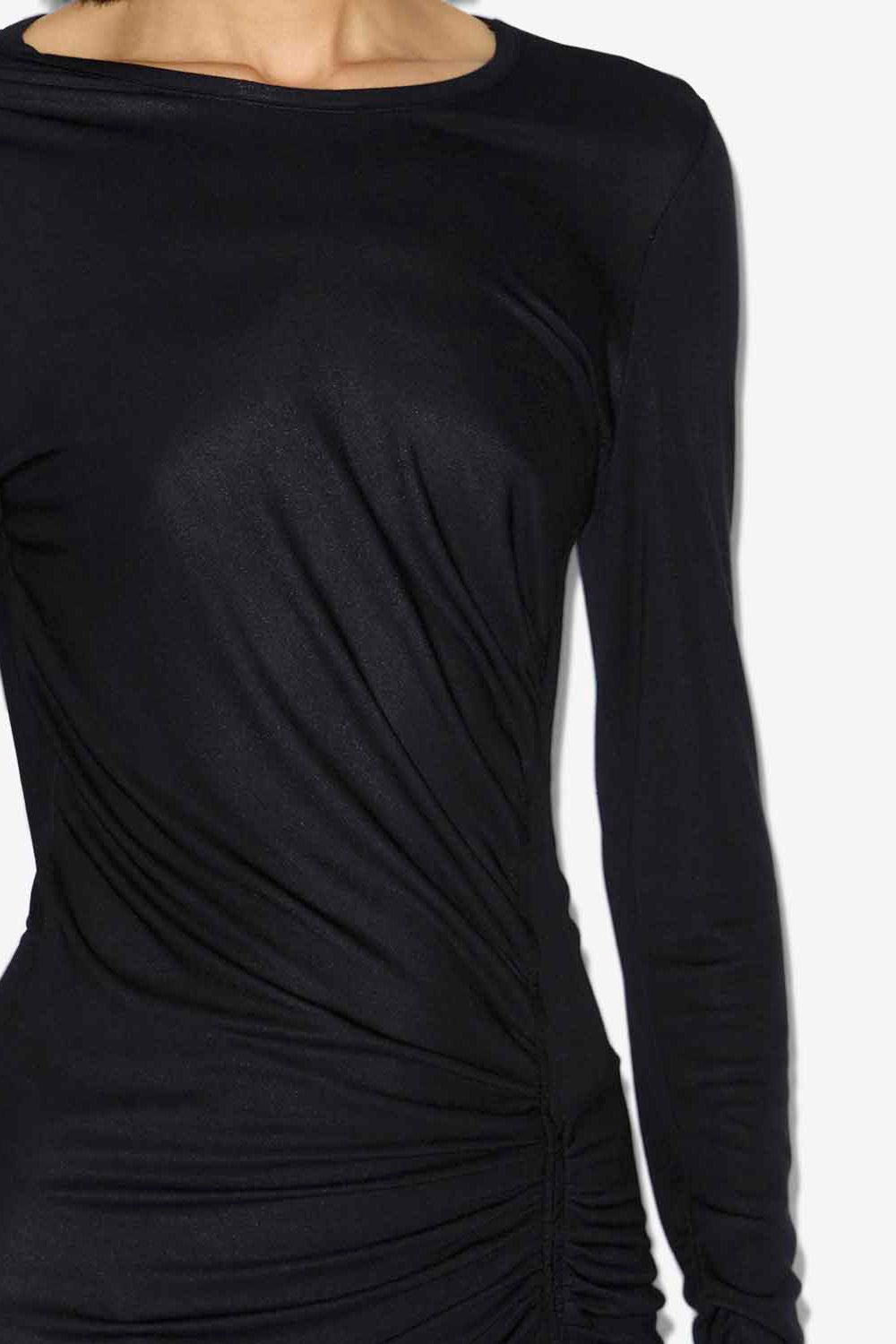 Robe longue jelina en jersey drapé - Noir - Woman - 3