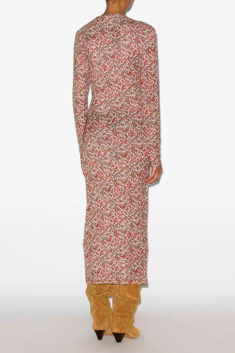 Robe longue jelina en jersey drapé - Orange - Woman - 4