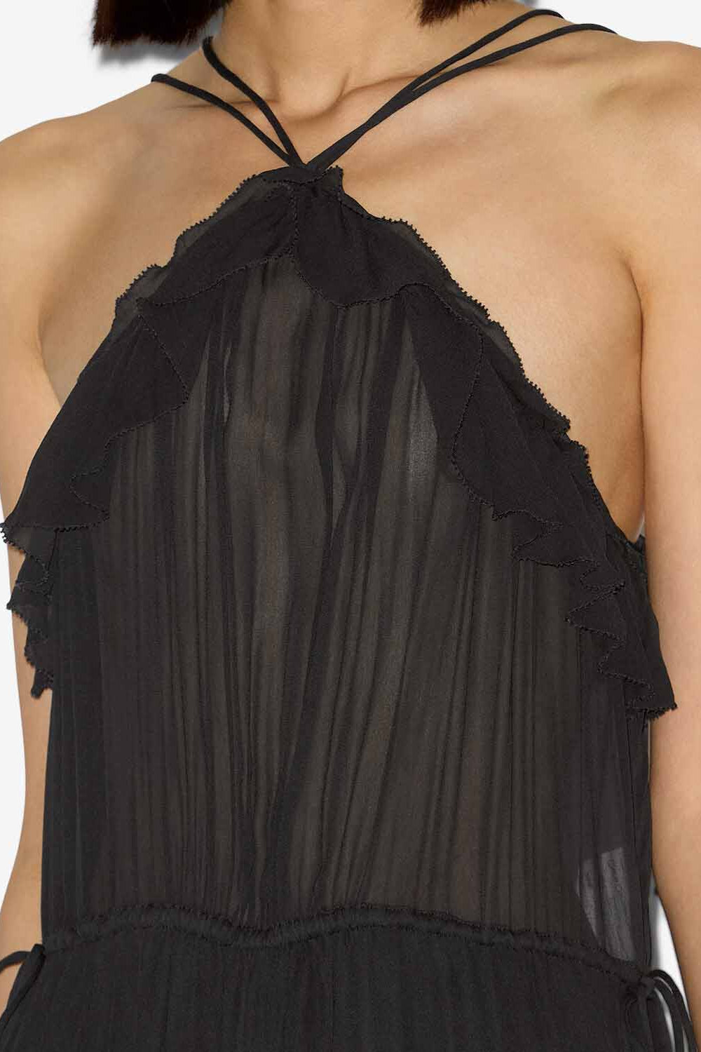 Robe courte betty en crêpe  - Noir - Woman - 3