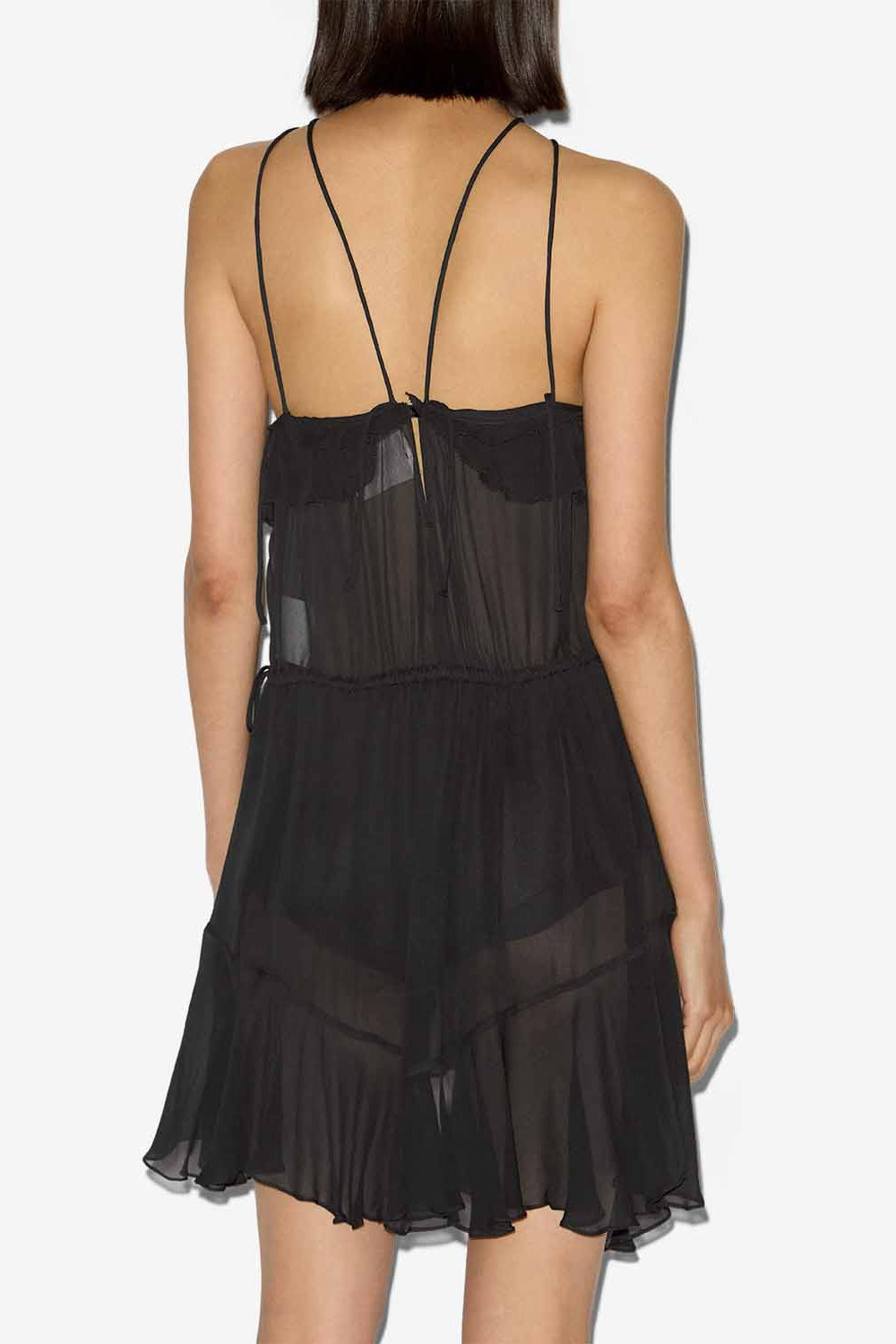 Robe courte betty en crêpe  - Noir - Woman - 5