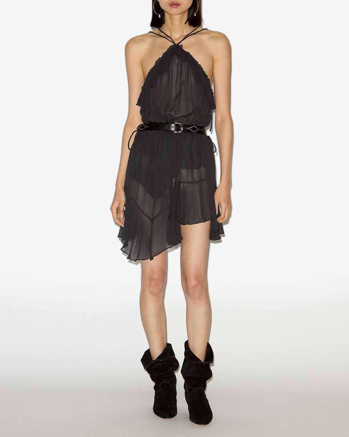 Kurzes kleid betty aus crêpestoff - Schwarz - Woman - 1