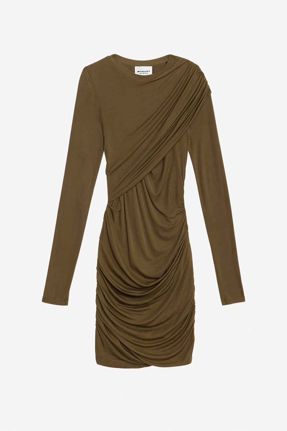 Robe courte denise en jersey drapé - Kaki - Woman - 1