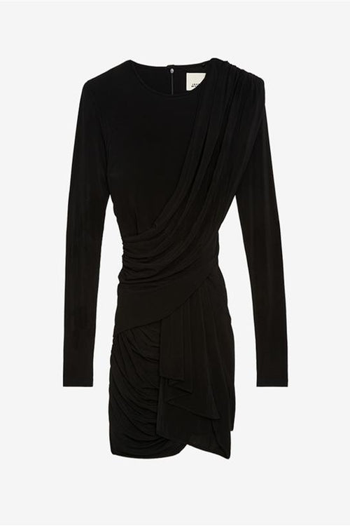Abito fluido georgia in jersey drappeggiato - Nero - Woman - 1