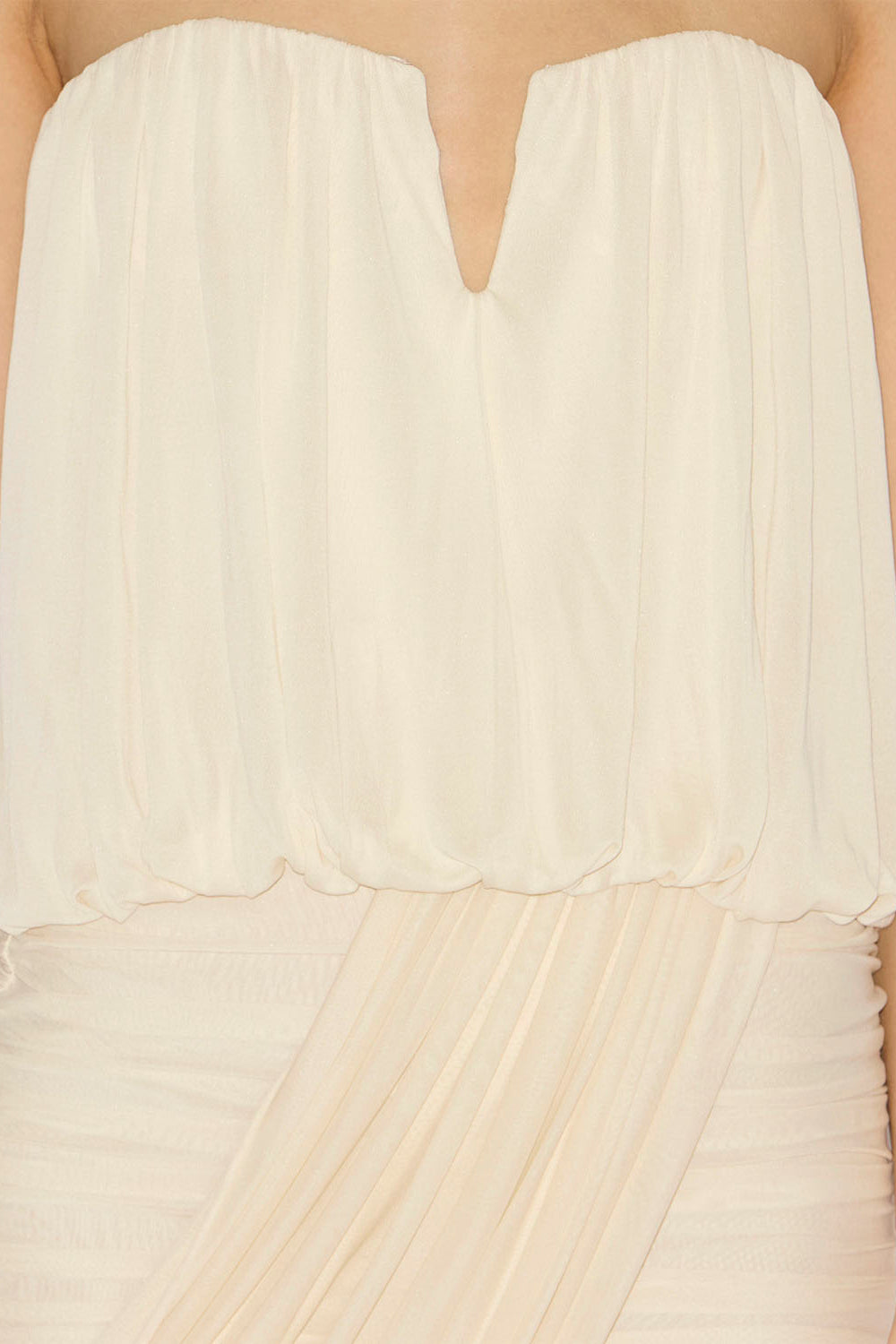 Robe bustier adelita en jersey drapé  - Écru - Woman - 3