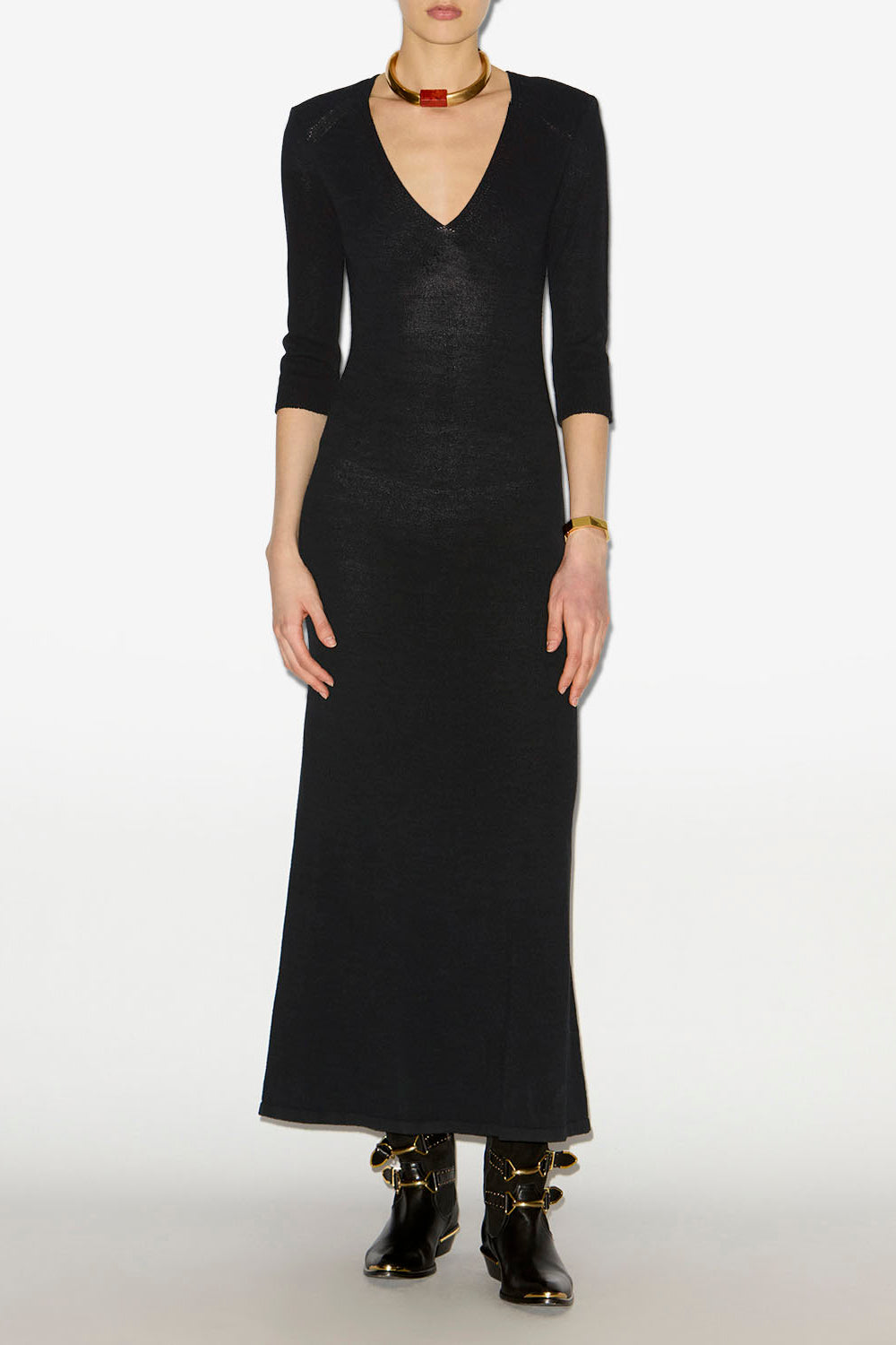 Robe longue salina en maille - Noir - Woman - 2