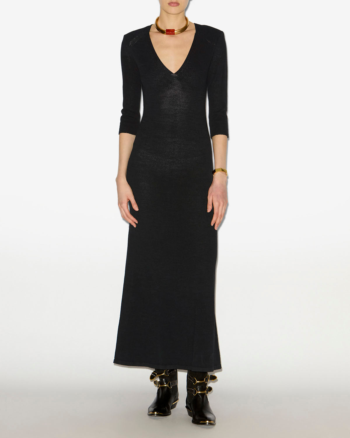 Abito lungo salina in maglia - Nero - Woman - 1