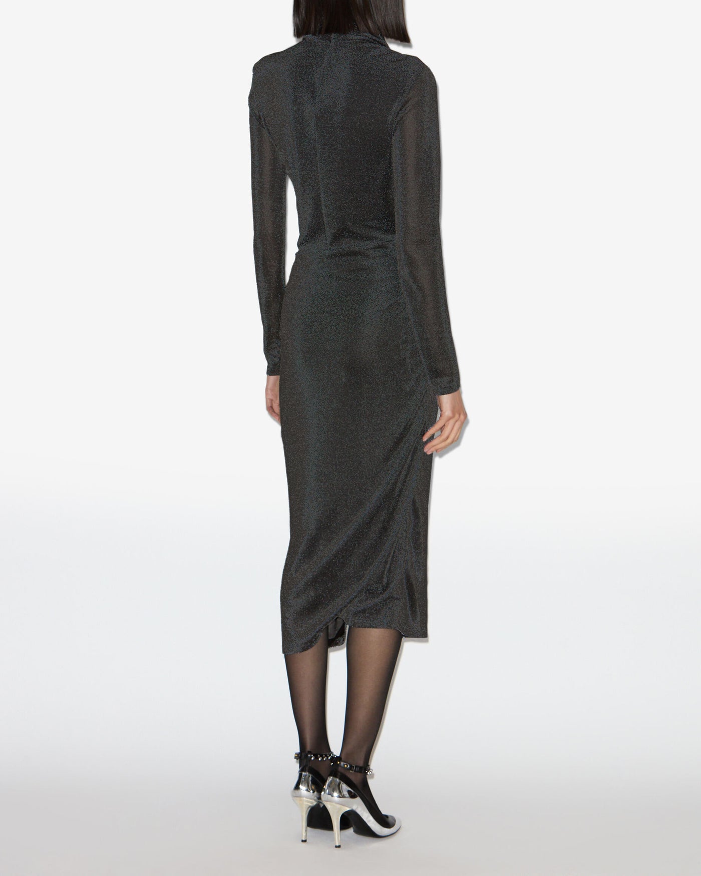 Abito lungo in lurex jenisa - Gun metal - Woman - 3