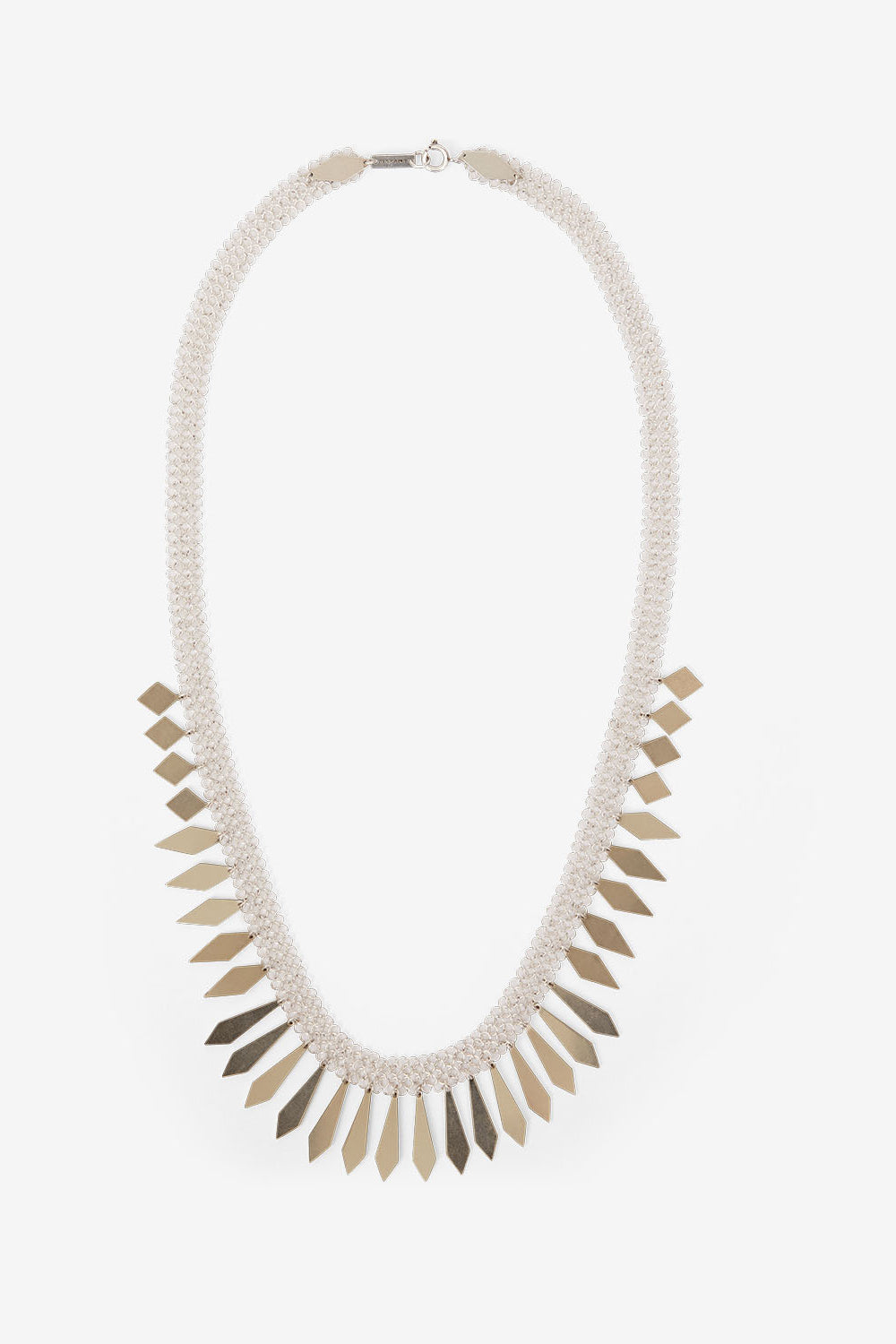Collana lunga edwin in ottone argentato - Argento - Man - 1