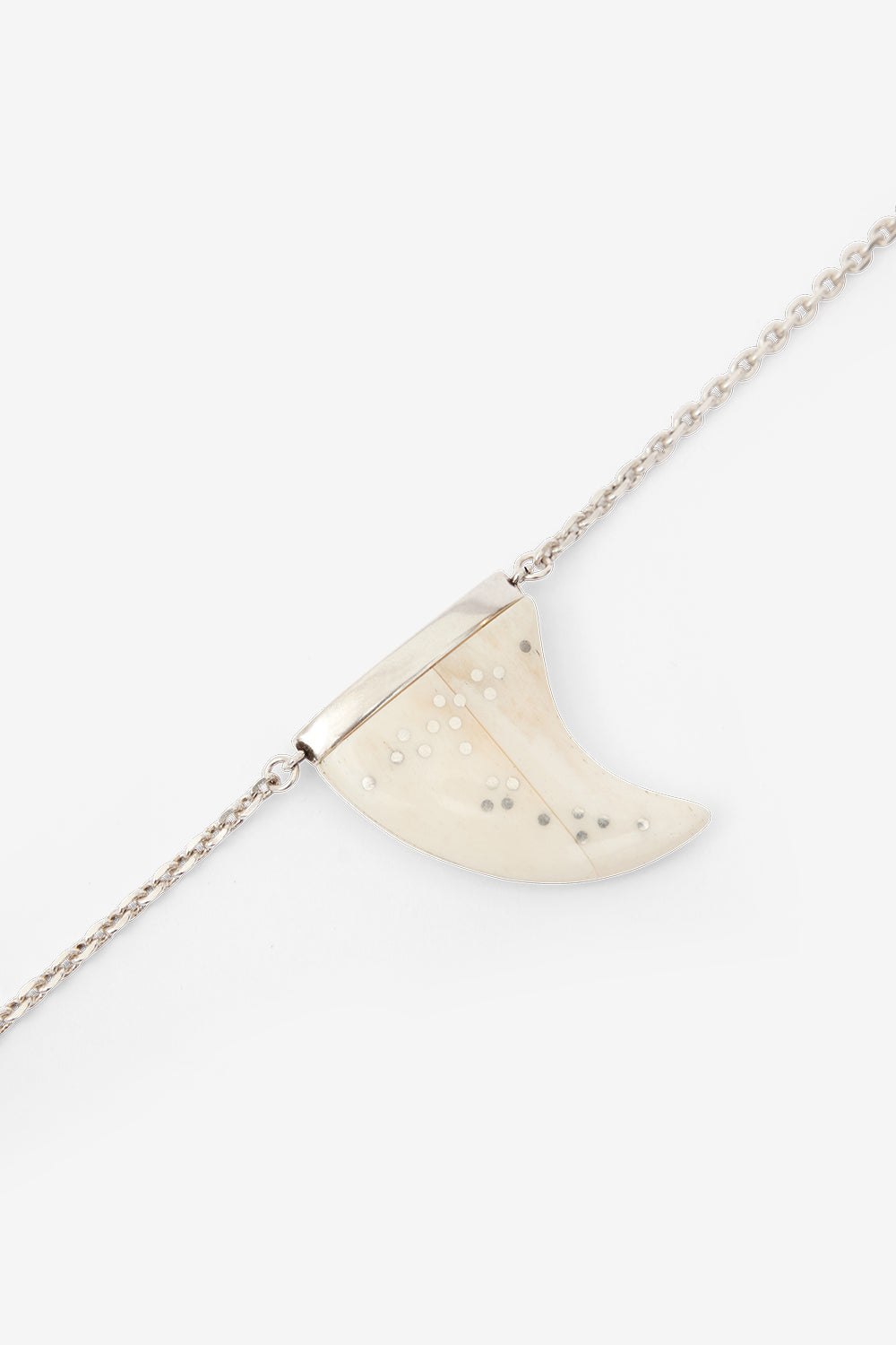 Collana lunga elliot con ciondolo in corno - Ecru-silver - Man - 2
