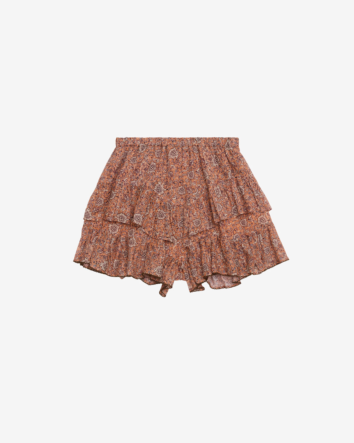 Short à volants jocadia en coton imprimé - Orange - Woman - 5