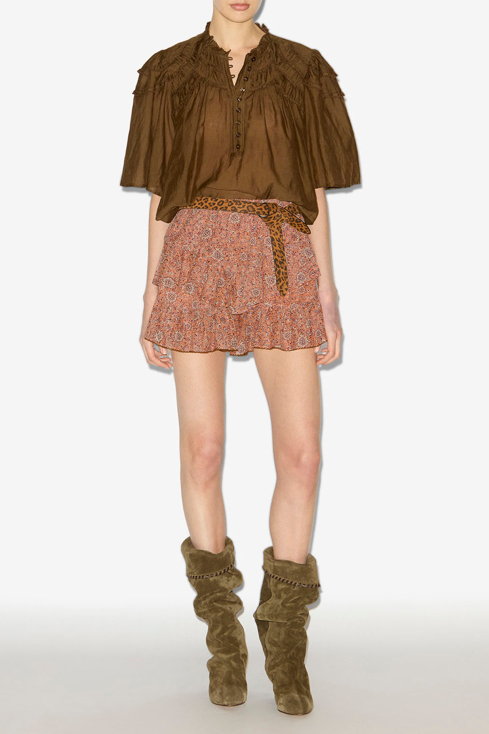 Rüschenshorts jocadia aus bedruckter baumwolle - Orange - Woman - 2