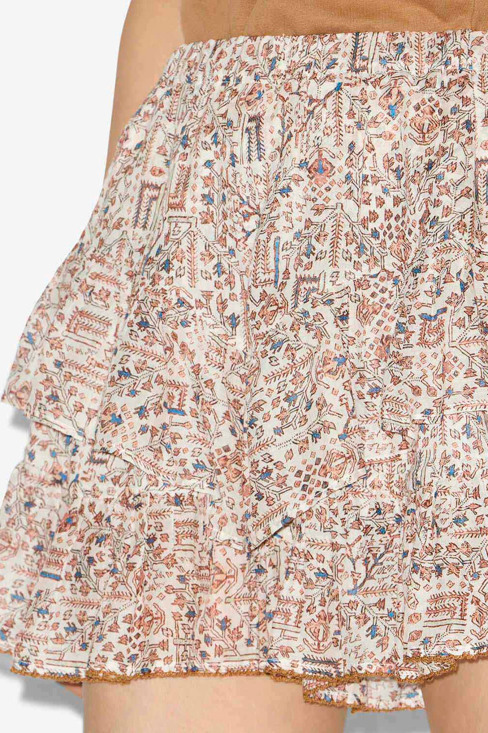 Jocadia frilly printed cotton shorts - Ecru - Woman - 3