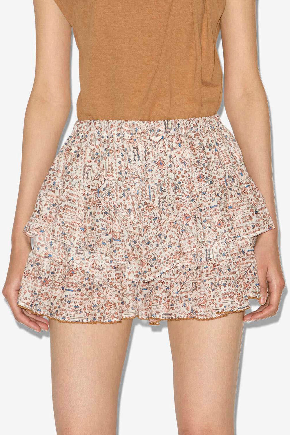 Jocadia frilly printed cotton shorts - Ecru - Woman - 4