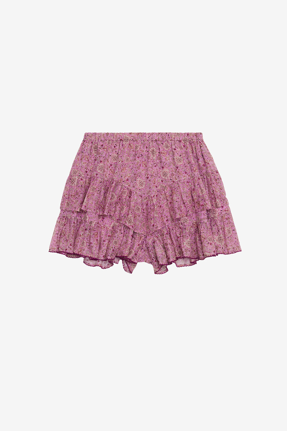 Shorts con volant jocadia in cotone con stampa - Rosa - Woman - 1