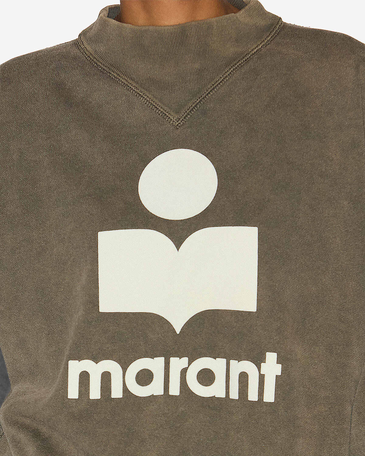 Sudadera de algodón con logotipo moby - Dark bronze-ecru - Woman - 2