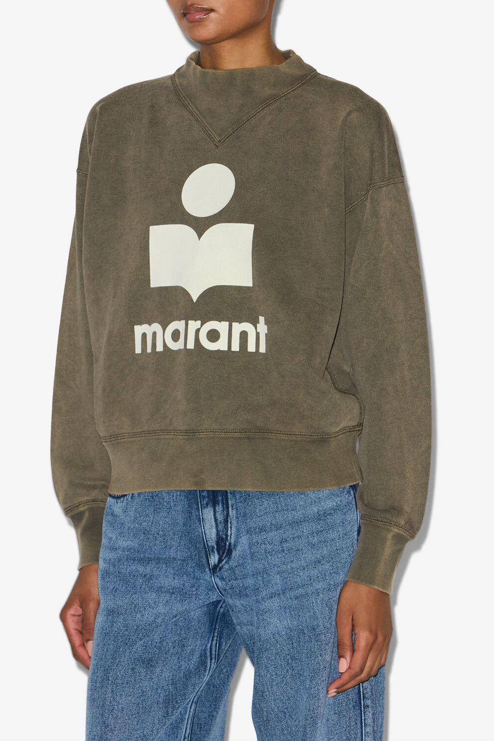 Sudadera de algodón con logotipo moby - Dark bronze-ecru - Woman - 4