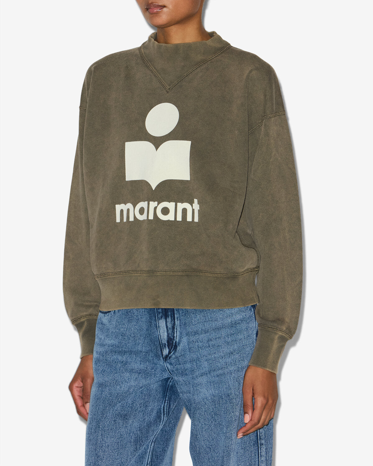 Sudadera de algodón con logotipo moby - Dark bronze-ecru - Woman - 3