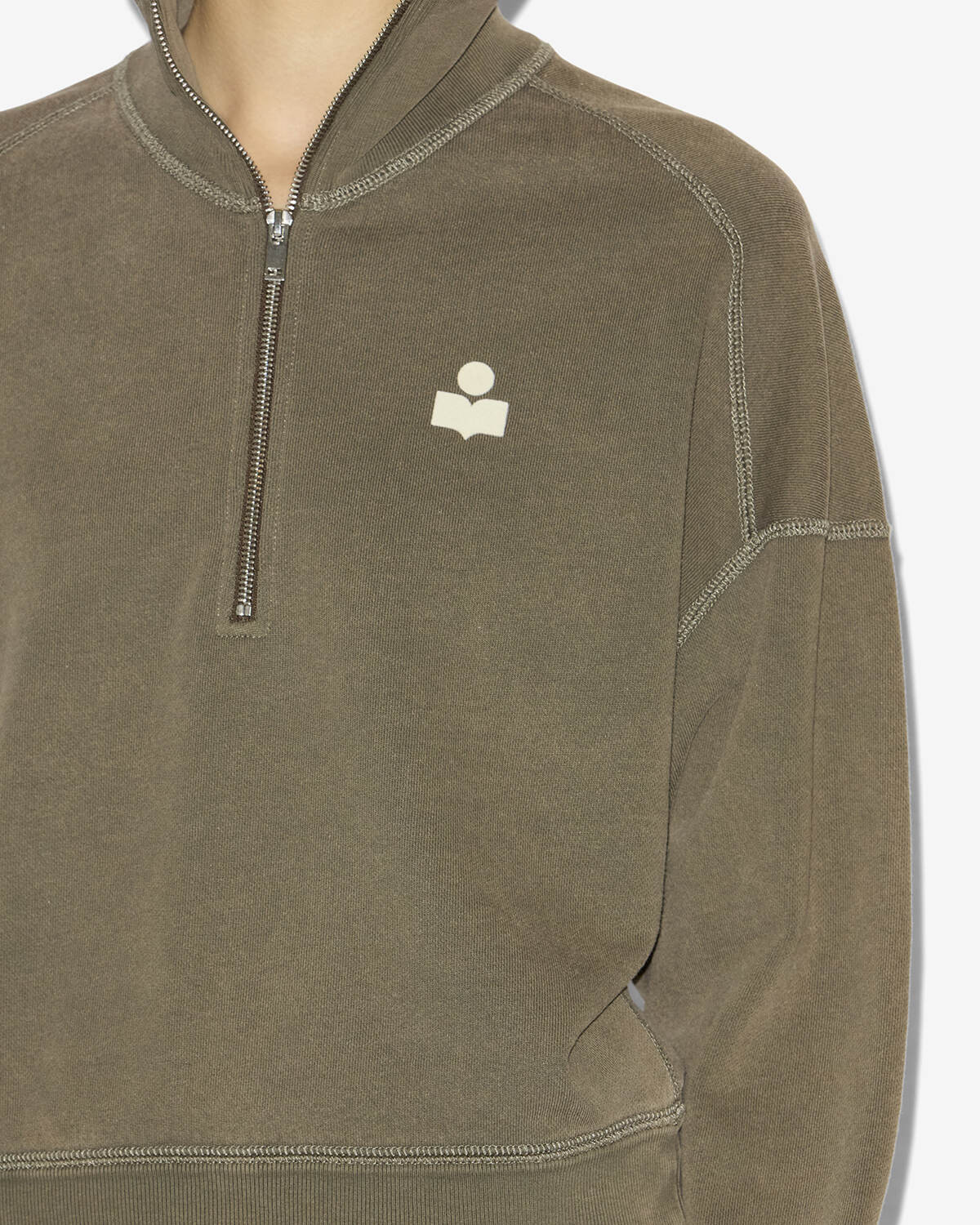 Ross コットン ロールネック スウェットシャツ - Dark bronze-ecru - Woman - 2