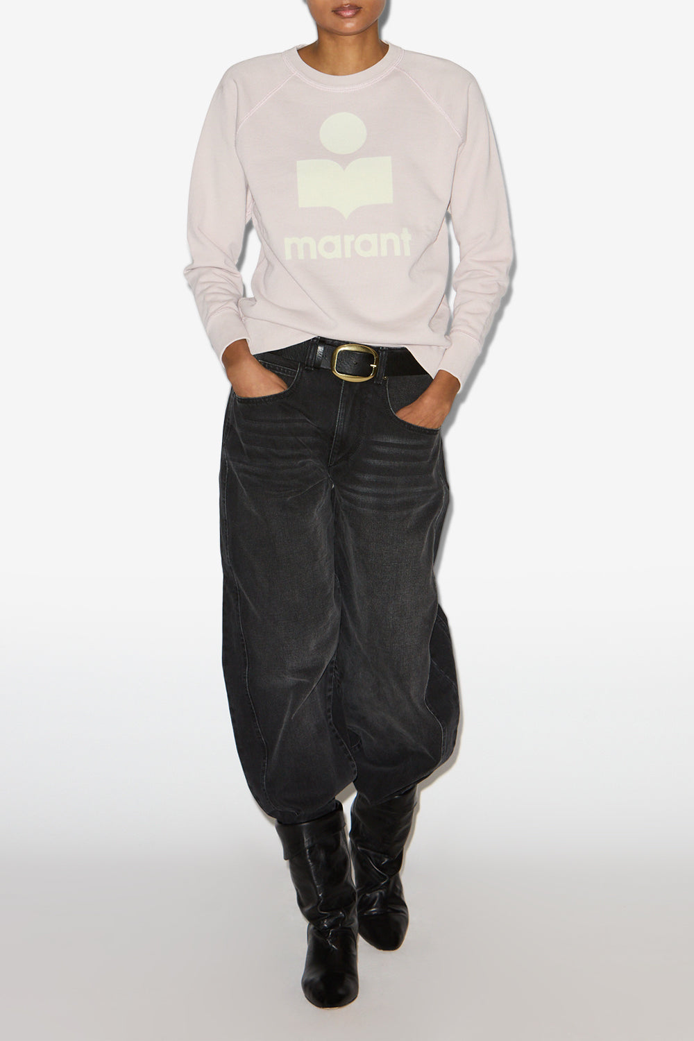 Felpa millyny in cotone con logo - Light pink-ecru - Woman - 2