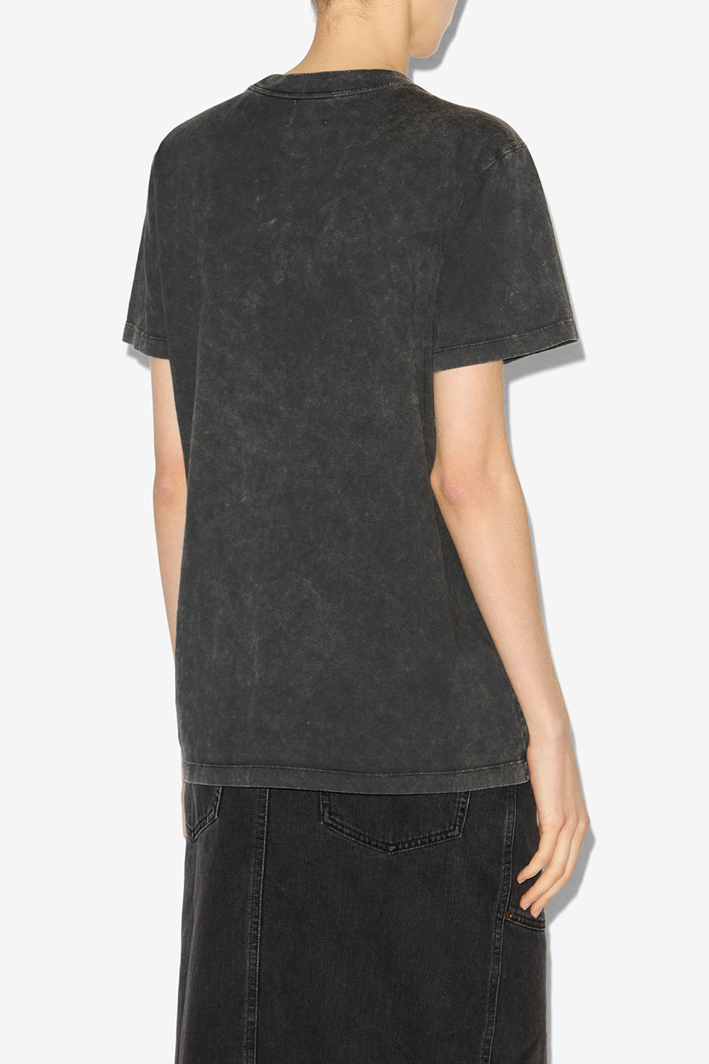 Camiseta zoeline de algodón estampada - Negro lavado - Woman - 5