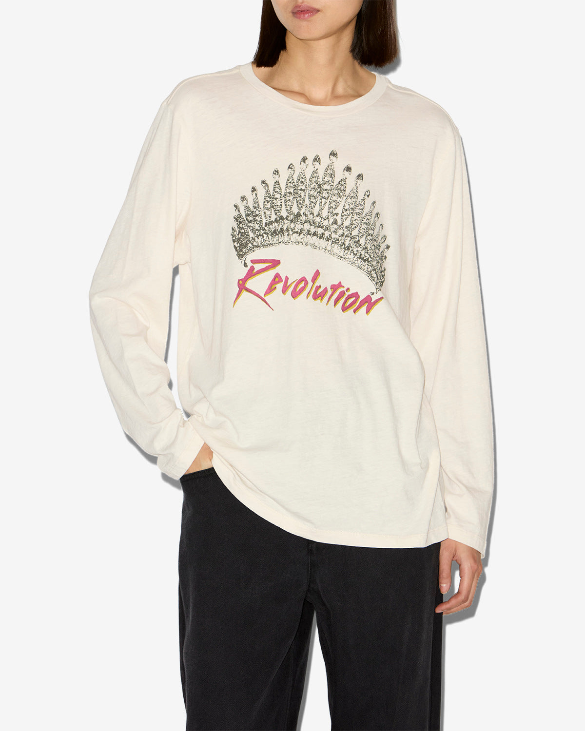 Martine プリント入り 長袖tシャツ - 生成り - Woman - 3