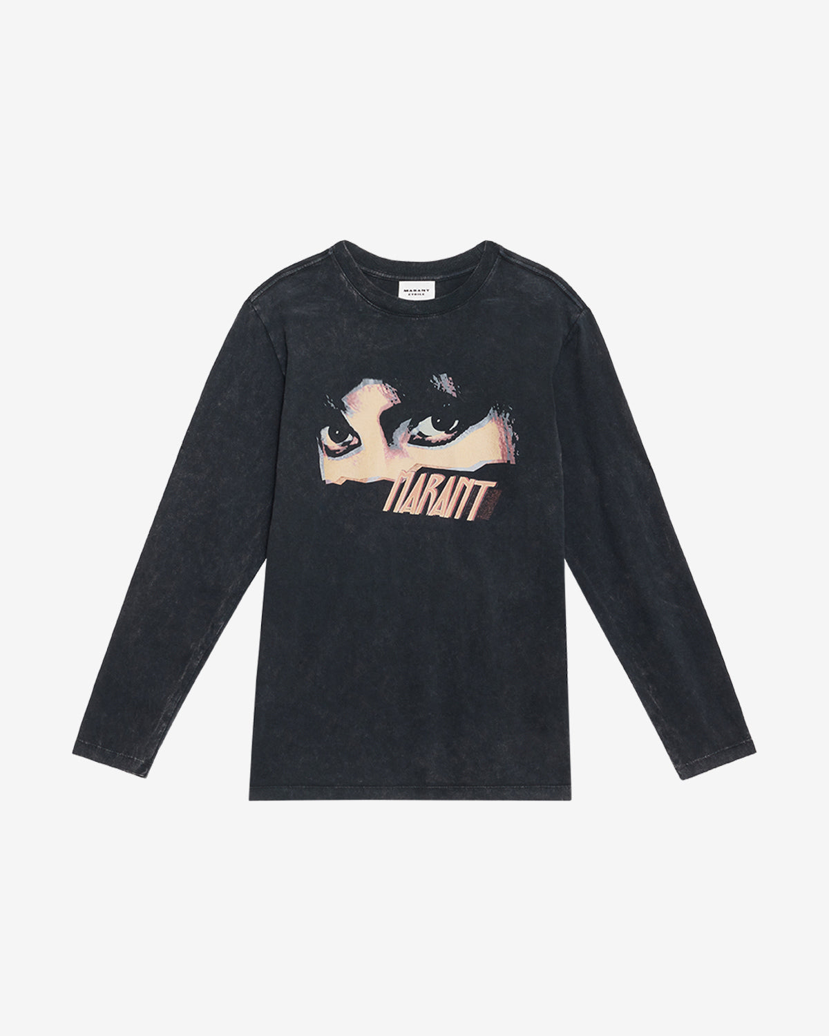 T-shirt a maniche lunghe martine stampata - Nero lavato - Woman - 5