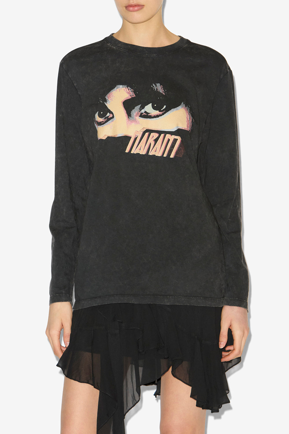 T-shirt à manches longues martine imprimé - Noir délavé - Woman - 4