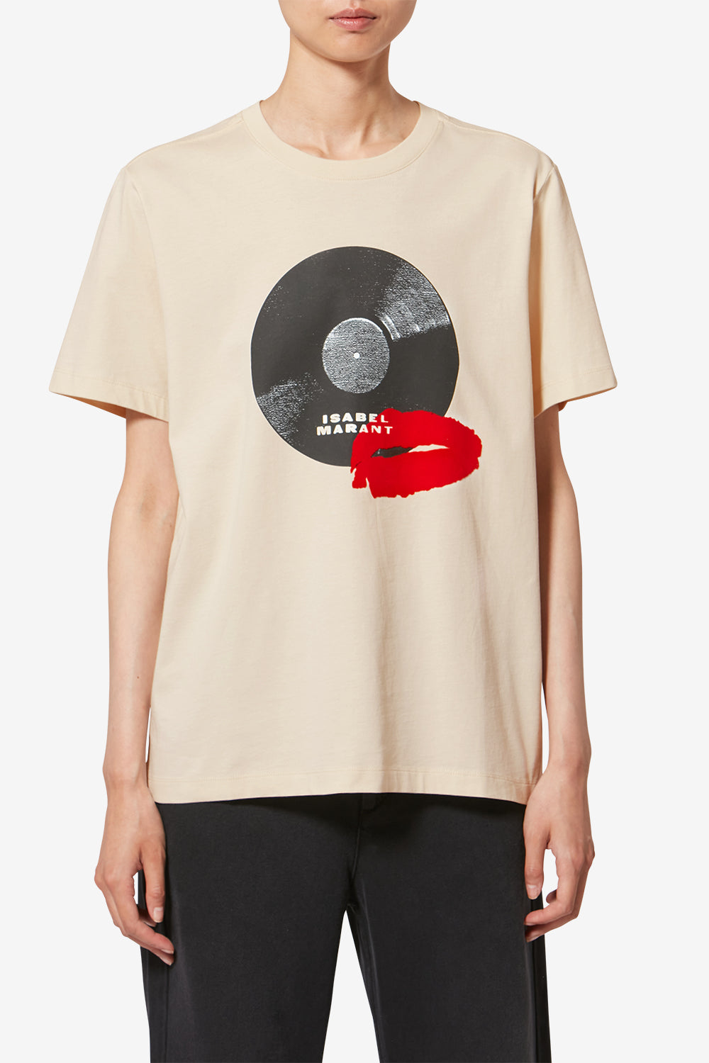 T-shirt mit logo aus baumwolle - Naturfarben - Woman - 4