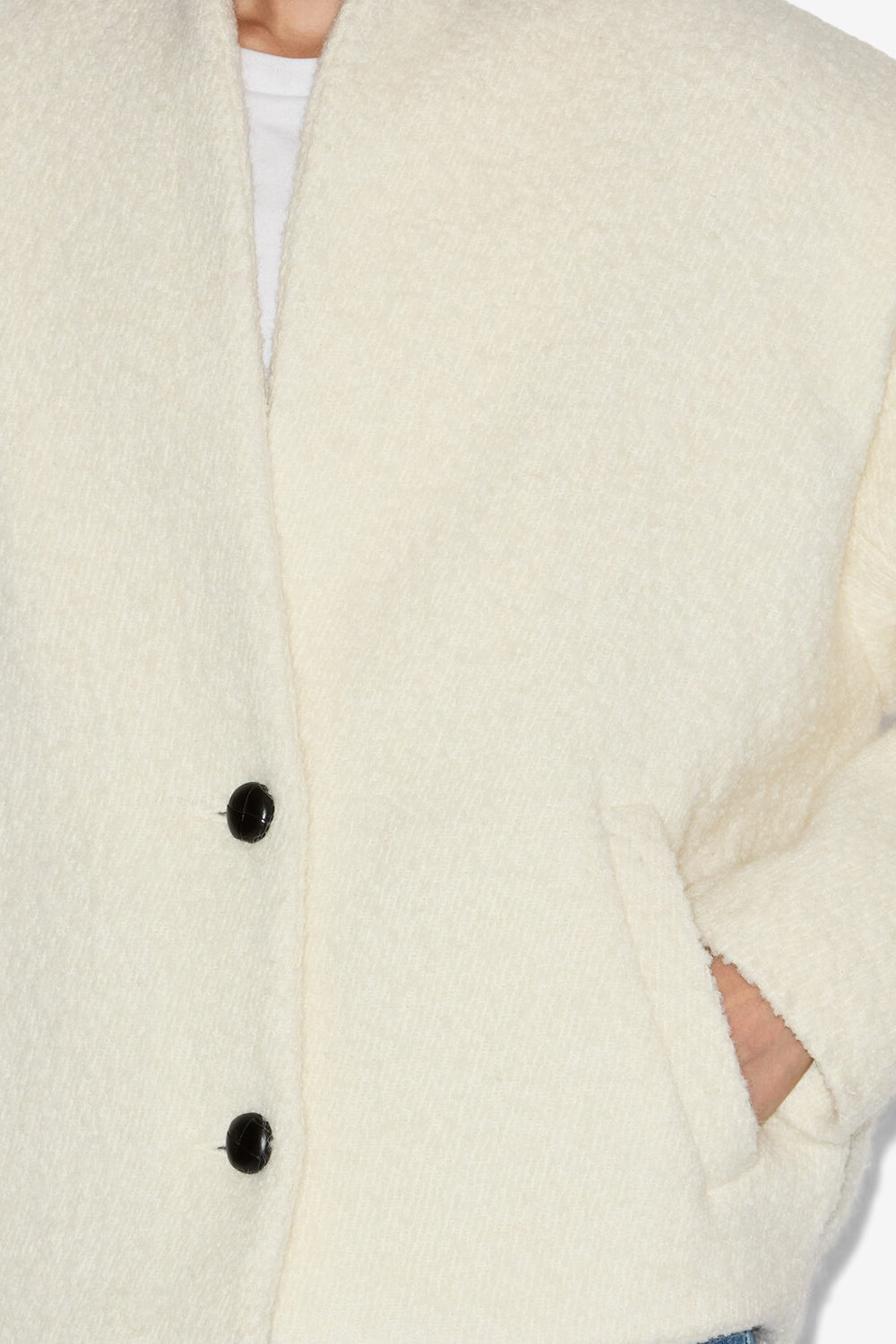 Giacca da tailleur drogo in misto lana - Ecru - Woman - 3