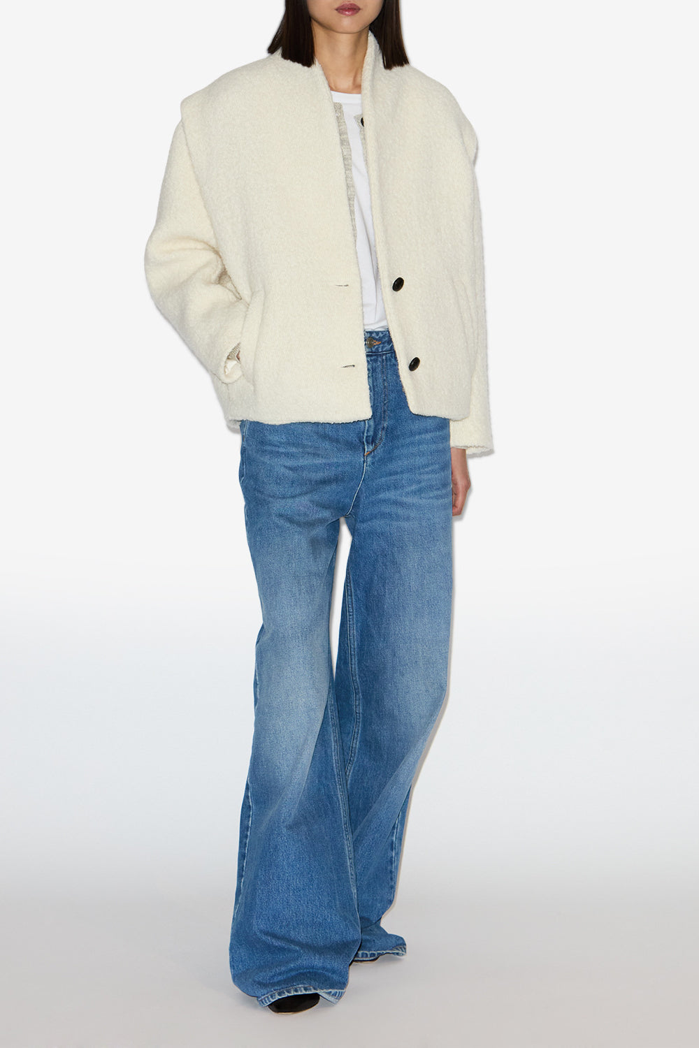 Giacca da tailleur drogo in misto lana - Ecru - Woman - 2